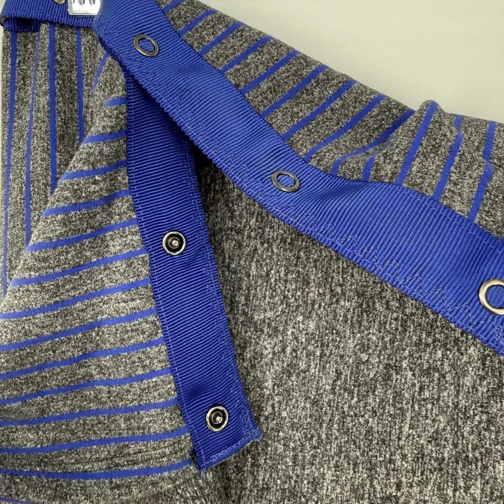 LULULEMON VINYASA SCARF HEATHER GREY‎ BLUE STRIPE INFINITY REVERSIBLE ONE SIZE